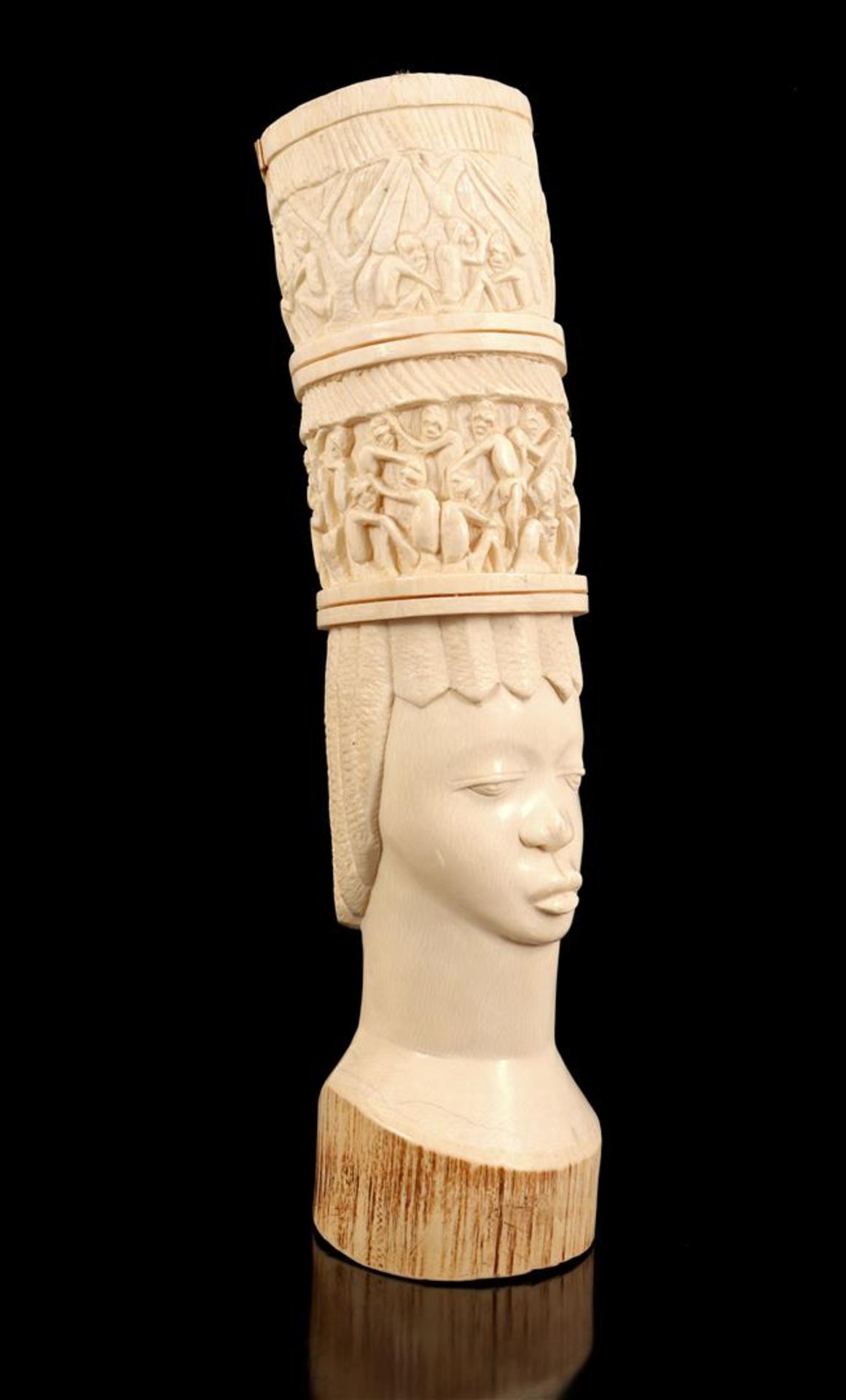 Richly carved ivory ornamental object