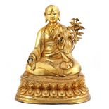 Bronze fire gilded Asian Buddha statue