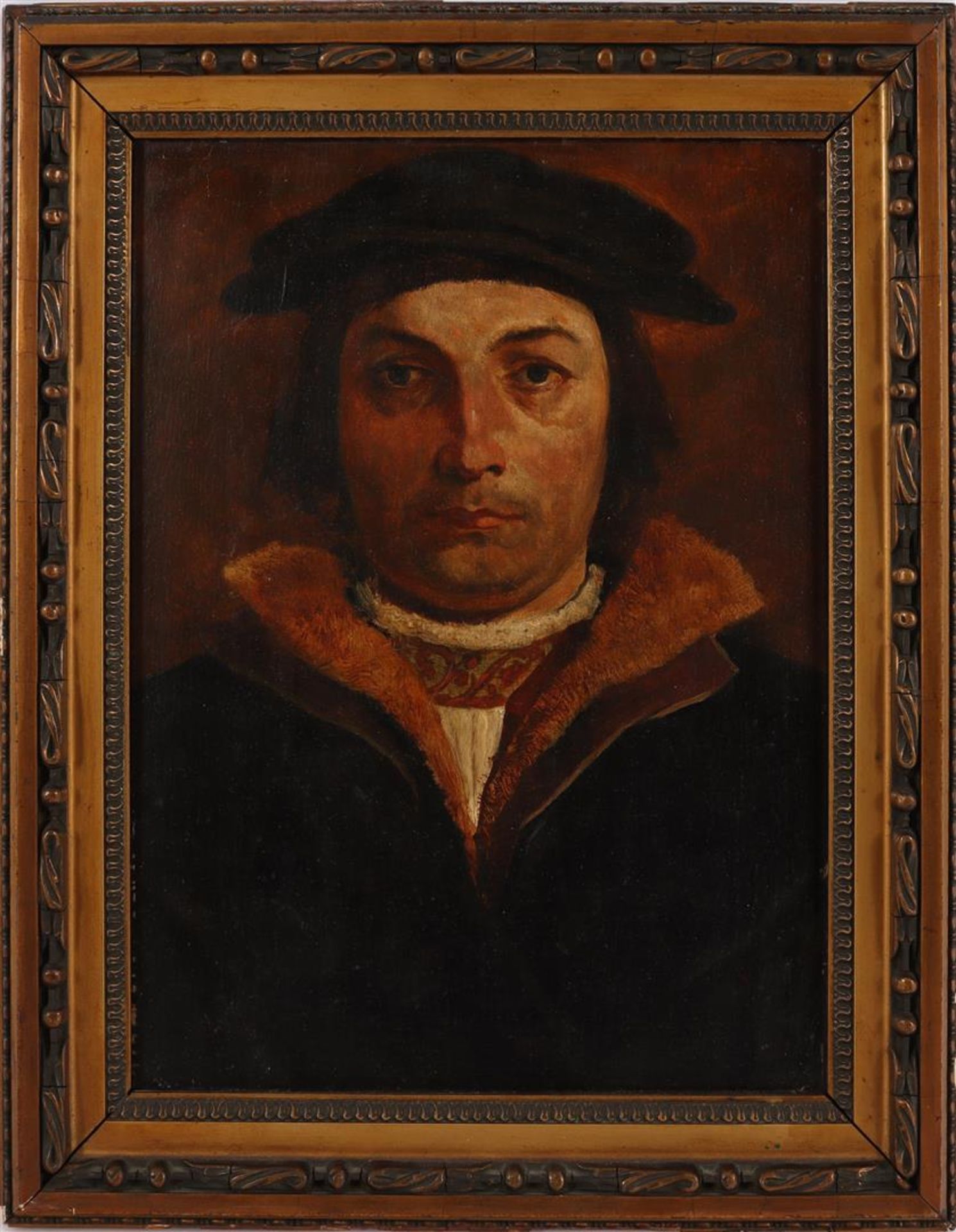 Anonymous, man with cap and coat with fur collar