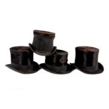 4 old top hats