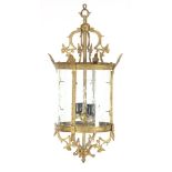 Beautiful round brass 4-light hall lamp