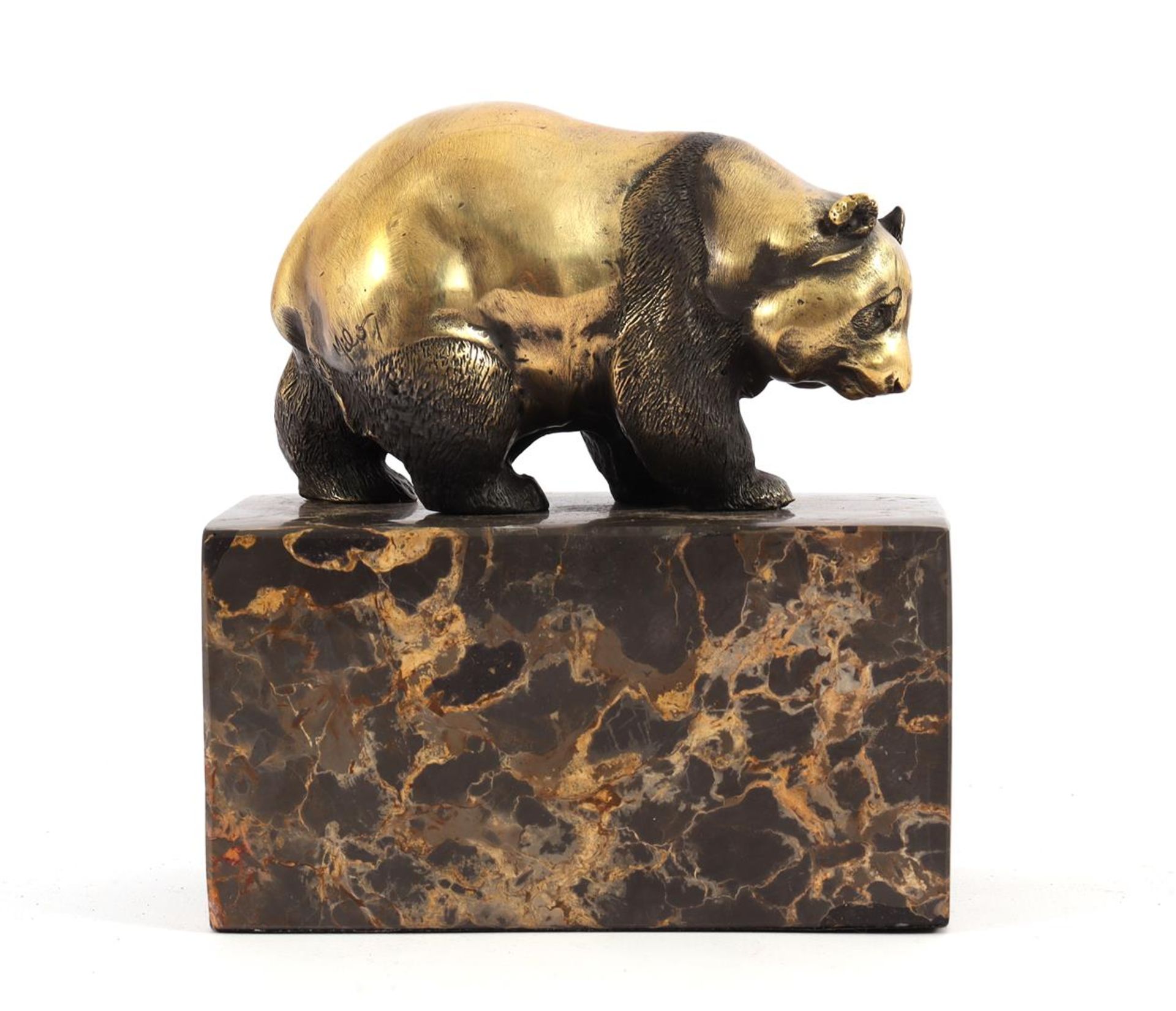 Bronze statue of a panda