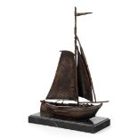 Anonymous, bronze statue of a sailing boat