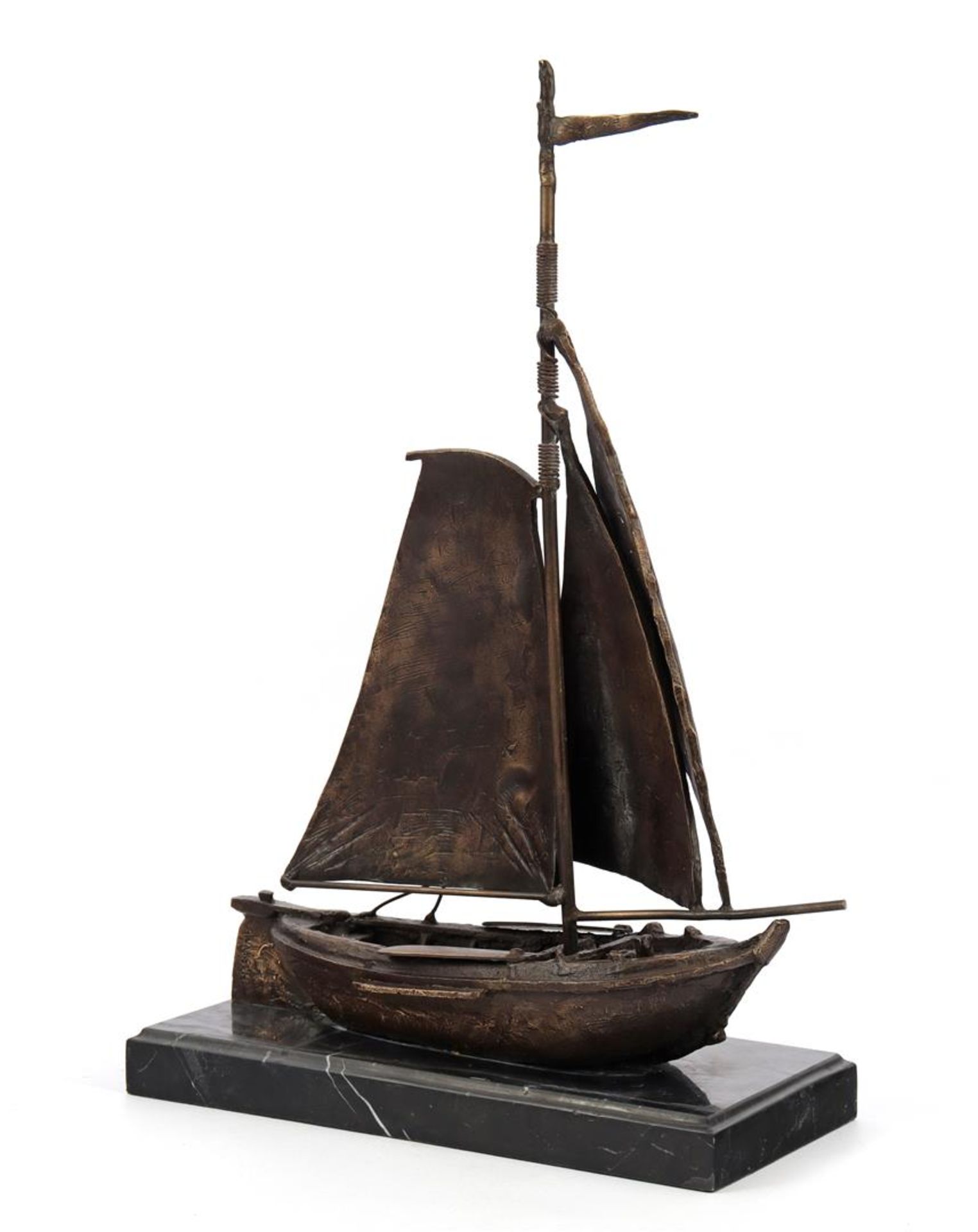 Anonymous, bronze statue of a sailing boat