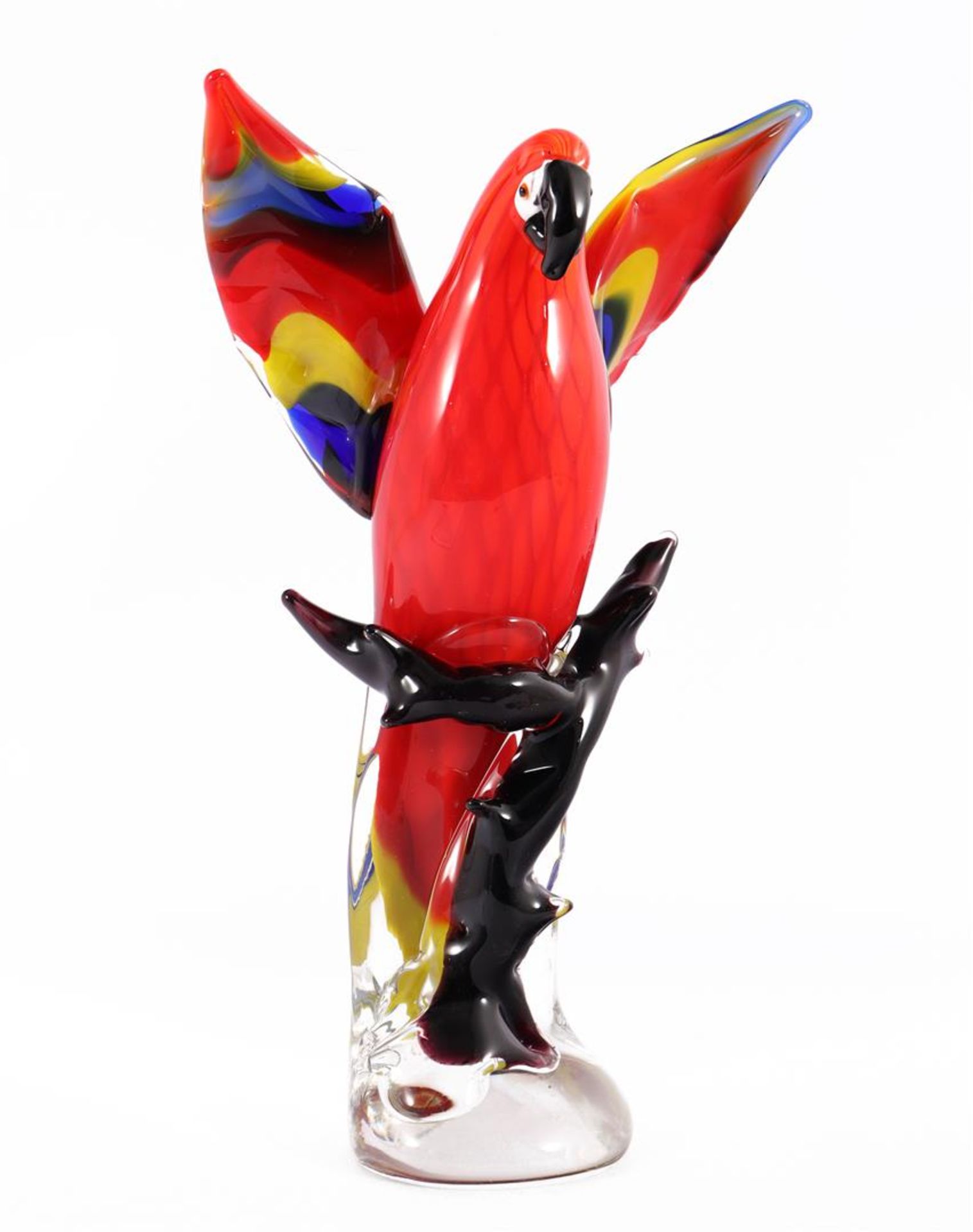 Colored glass parrot