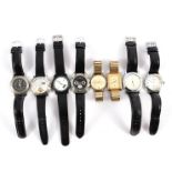 8 various men's wristwatches
