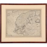 Antique topographical engraving, Friesland