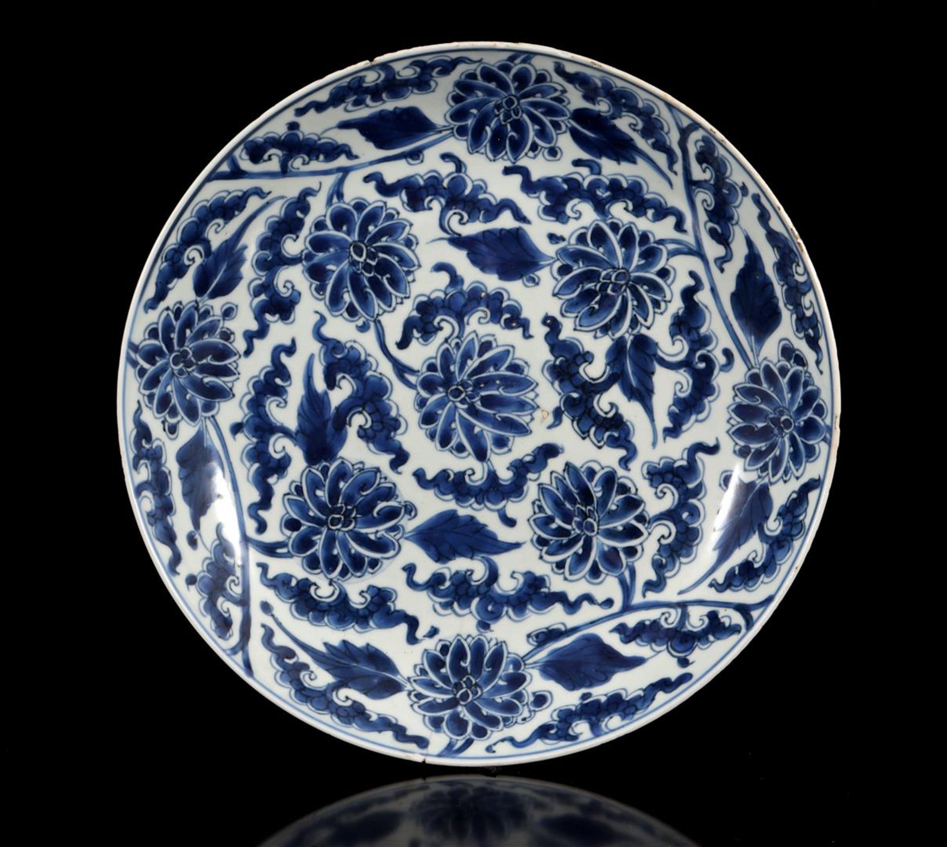 Chinese porcelain dish with lotus flowers