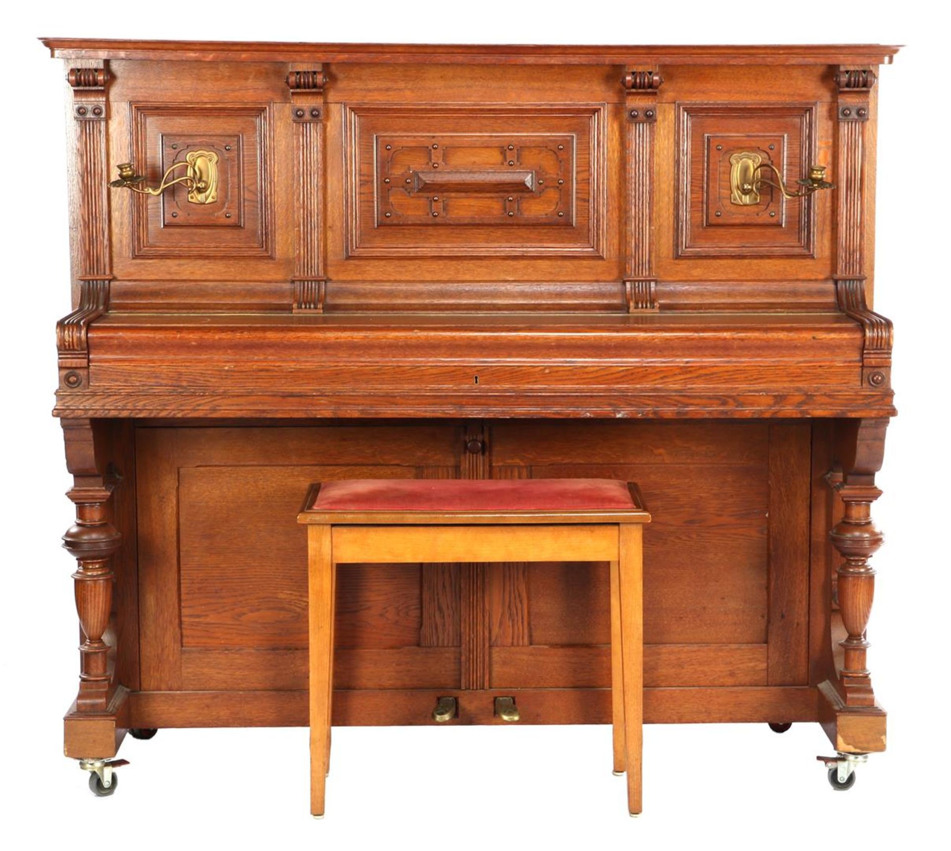 Neumeyer piano in oak cabinet - Bild 3 aus 3