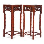 2 Chinese rosewood plant tables
