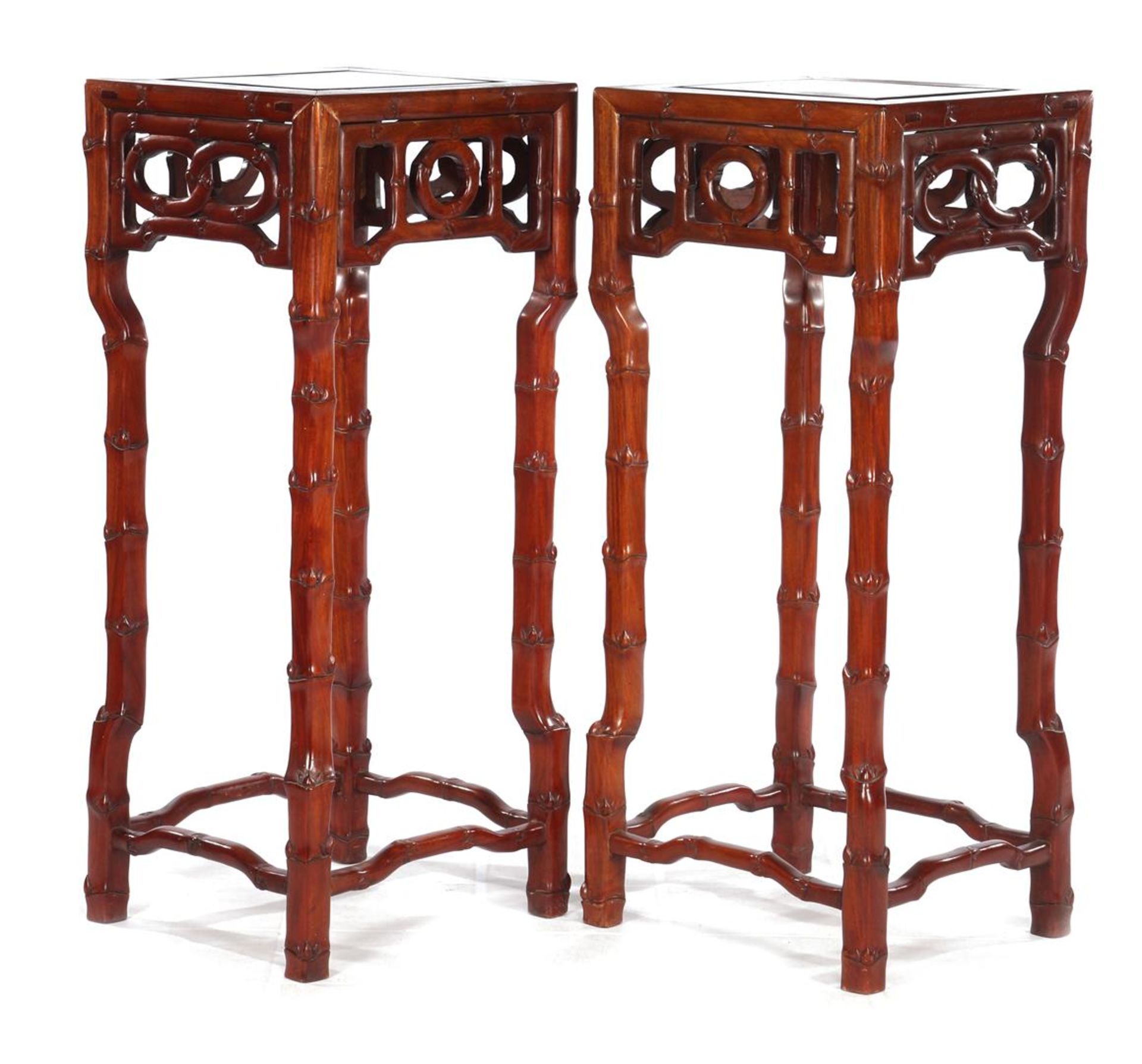 2 Chinese rosewood plant tables