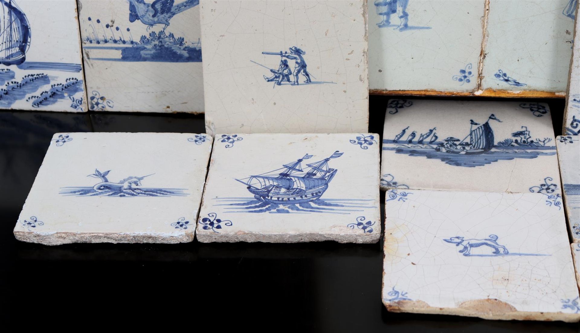 13 earthenware 18th / 19th century Delft tiles - Bild 3 aus 3