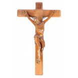 19th century wooden Corpus on oak cross