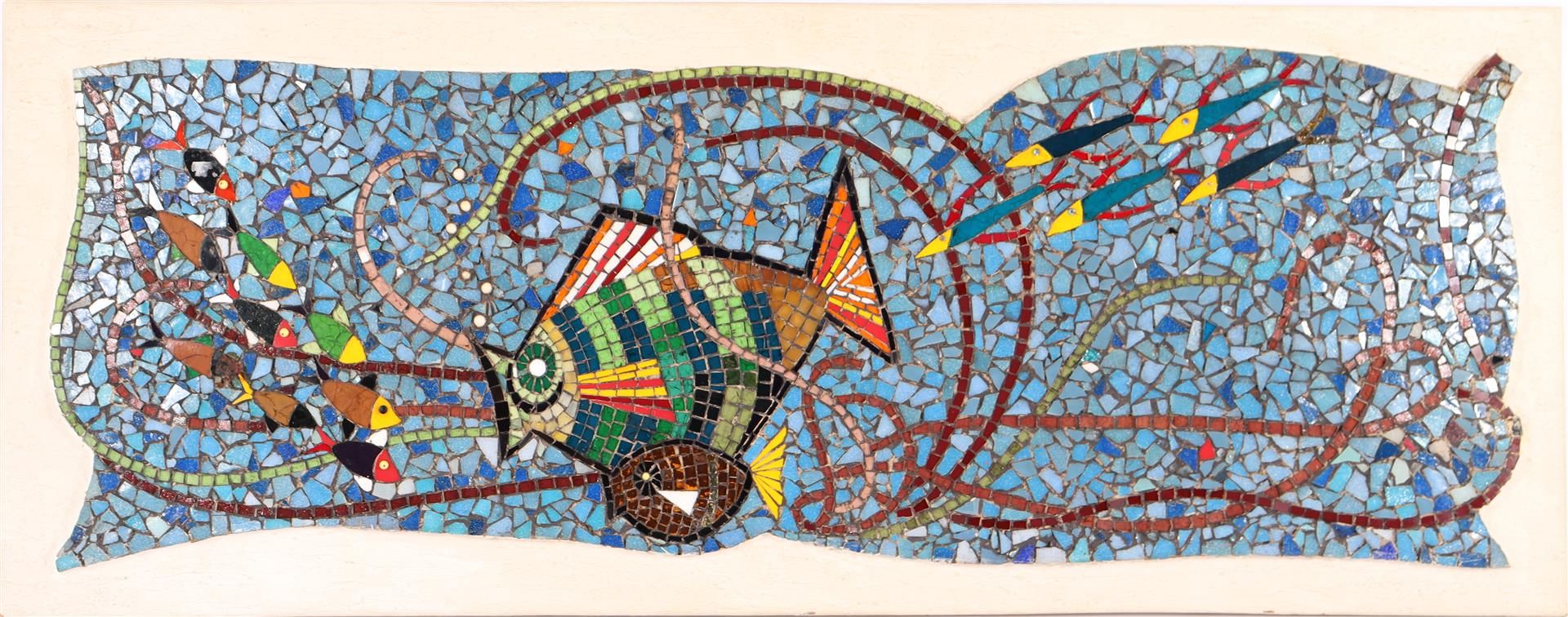 Signed H. Kuypers, mosaic with a fish scene