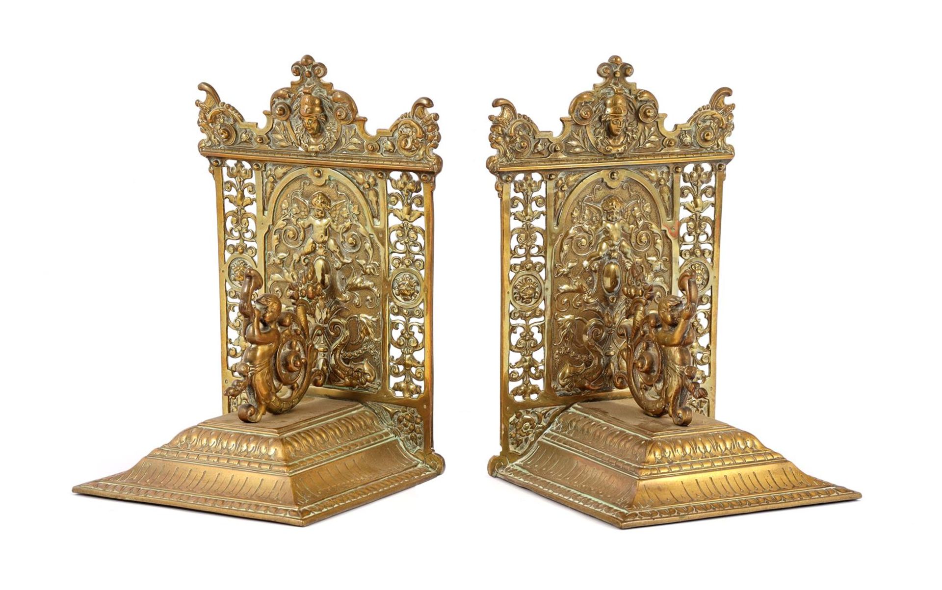 2 brass bookends