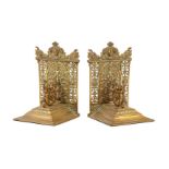 2 brass bookends