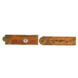 2 English walnut with brass rulers