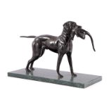 Anonymous, bronze sculpture of a hunting dog
