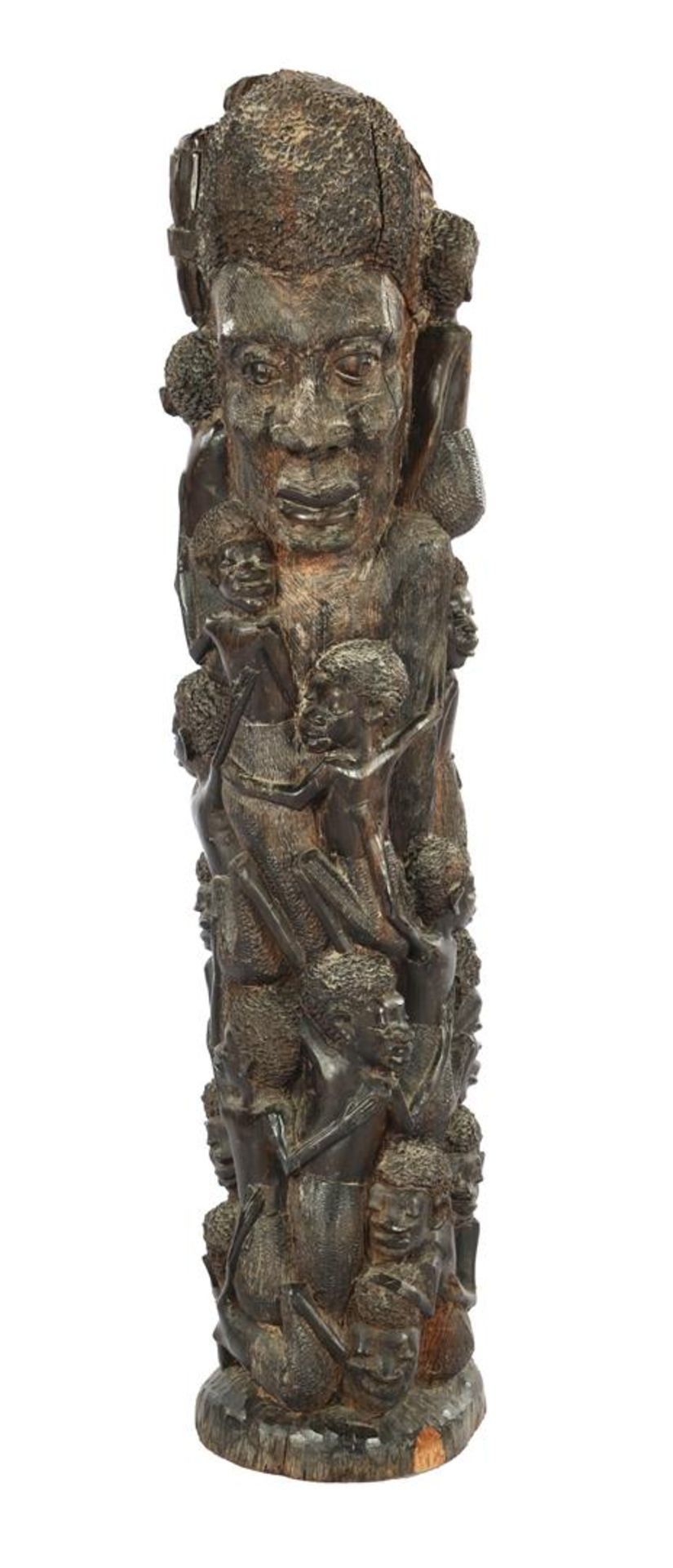 African coromandel wood richly decorated statue