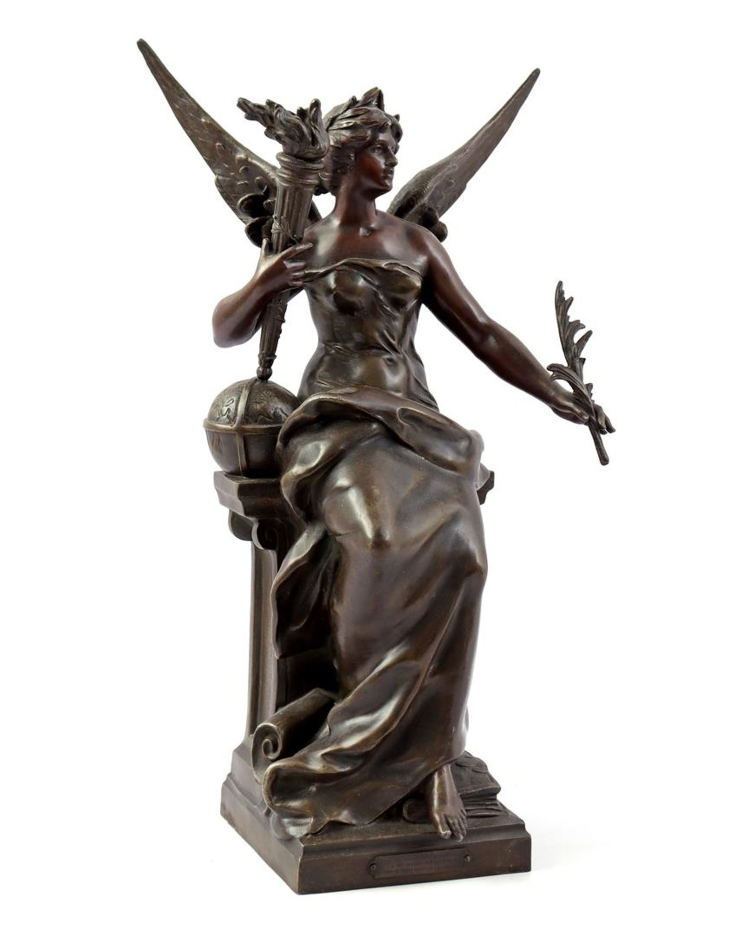 Zamak statue after Louis Moreau, entitled Genie des Arts et des Sciences