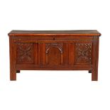 Oak blanket chest with flap on top