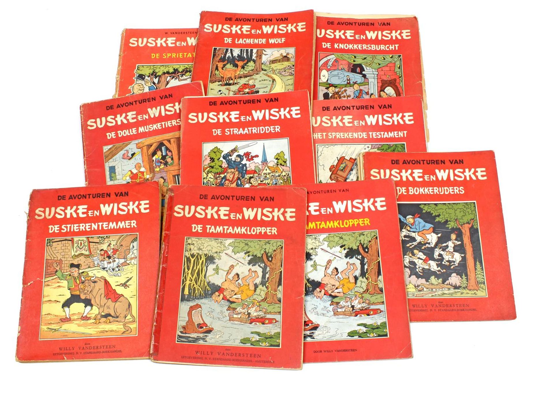 Box with Suske en Wiske comic books including 10 from the 50s-70s (various damage) - Image 2 of 2