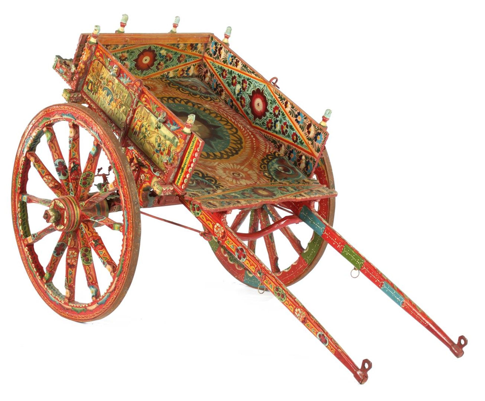 Original donkey cart with very nice stitching and beautiful painting