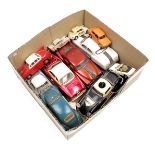 Box with various classic toy cars