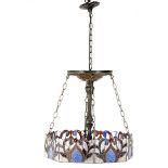 Tiffany style hanging lamp with octagonal shade