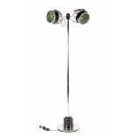 Metal adjustable 2-bulb floor lamp