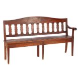 Wooden bench with 1 armrest