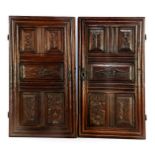 2 antique doors of a cupboard