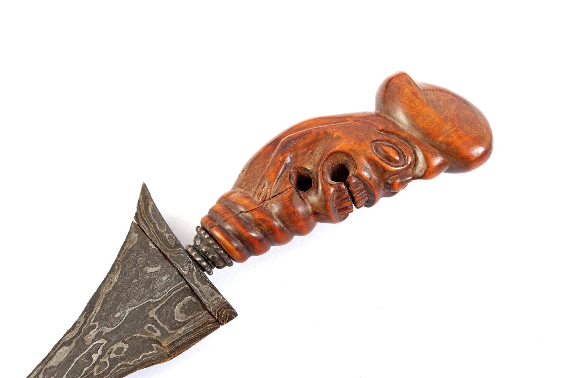 Rare Javanese fertility keris with a straight blade with beautiful pamor (damask). The blade is 18th - Image 2 of 2