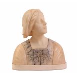 Anonymous, late 19th century marble bust of a young lady