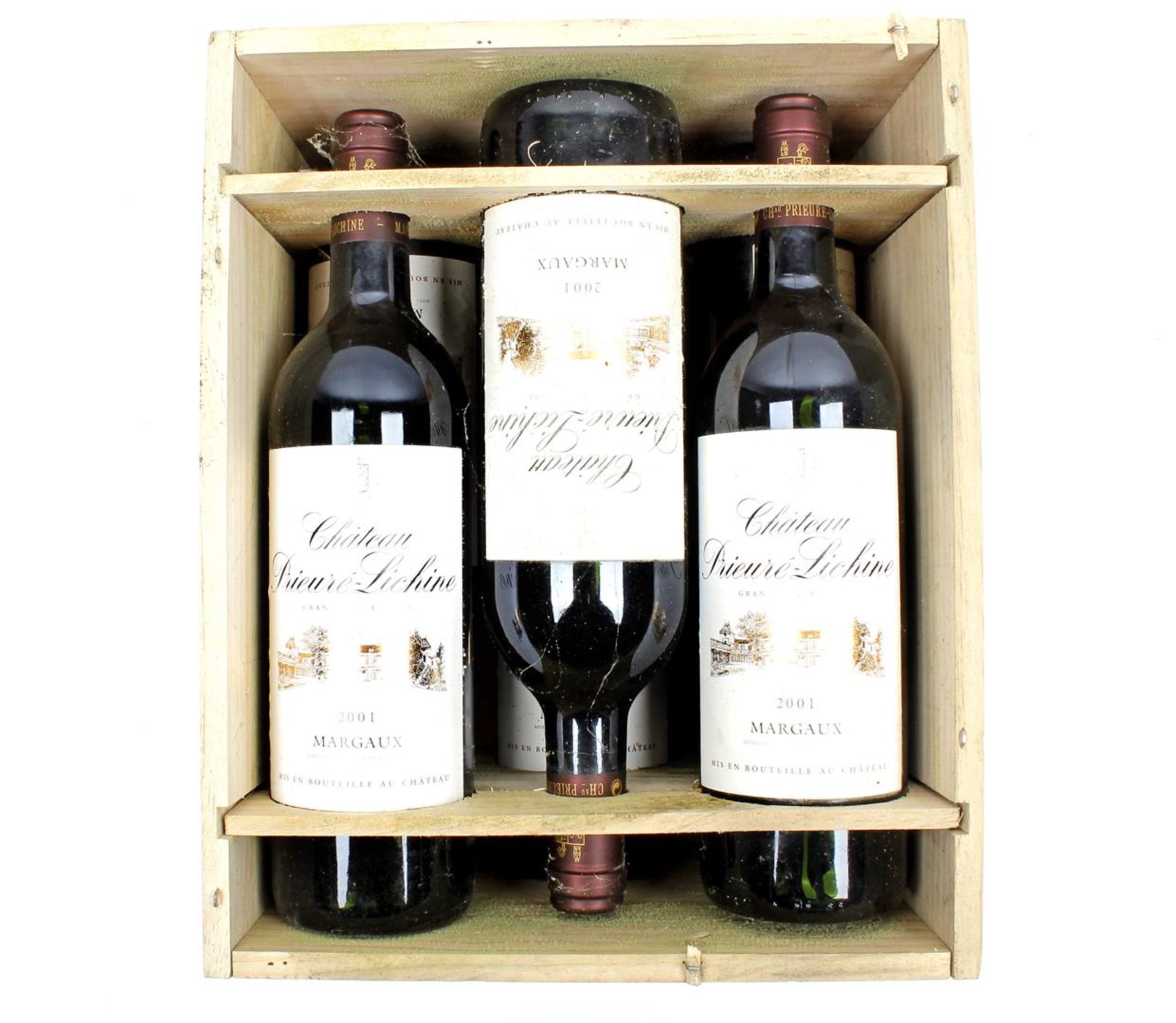 6 bottles of Chateau Prieure Lichine Margaux 2001