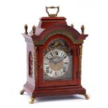 Table clock with moon phase in burr walnut veneer case