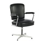 1960s black artificial leather office chair