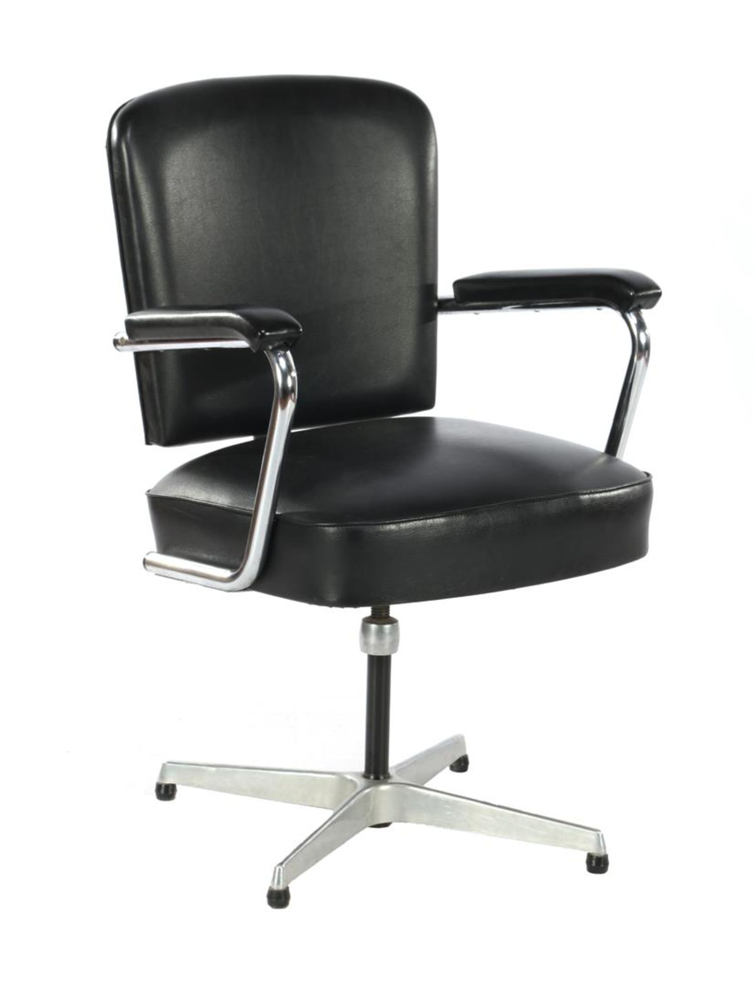 1960s black artificial leather office chair