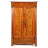 Walnut veneer Grunderzeit 2-door cabinet with drawer