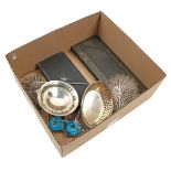 Box variously silver plated, including filigree and carving set in cassette