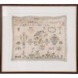 Framed sampler, presumably 19th century