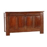 Oak blanket chest with bombarded front