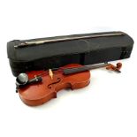 Violin with bow in case marked William E Hill and Sons