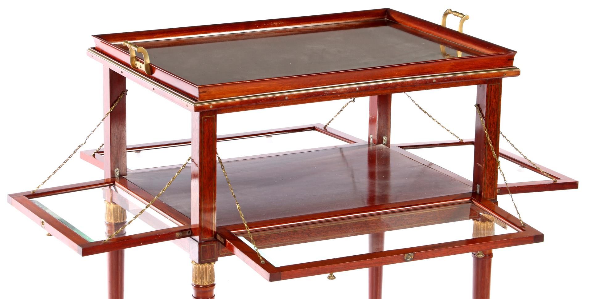 Beautiful walnut veneer Empire-style tea table with separate tray - Bild 2 aus 6