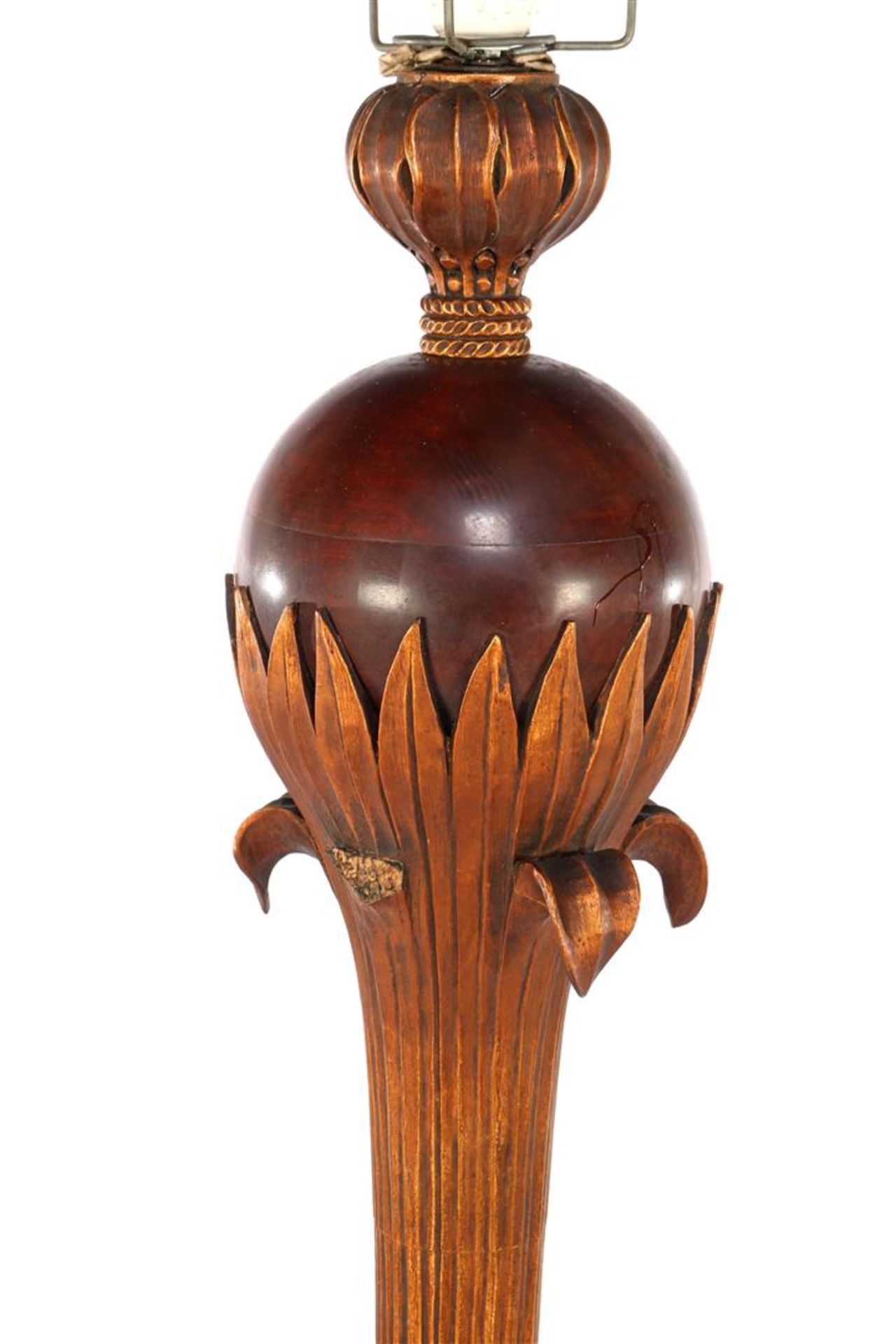 Wooden table lamp base in Art Deco style - Image 2 of 2