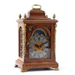Table clock with moon phase in oak case