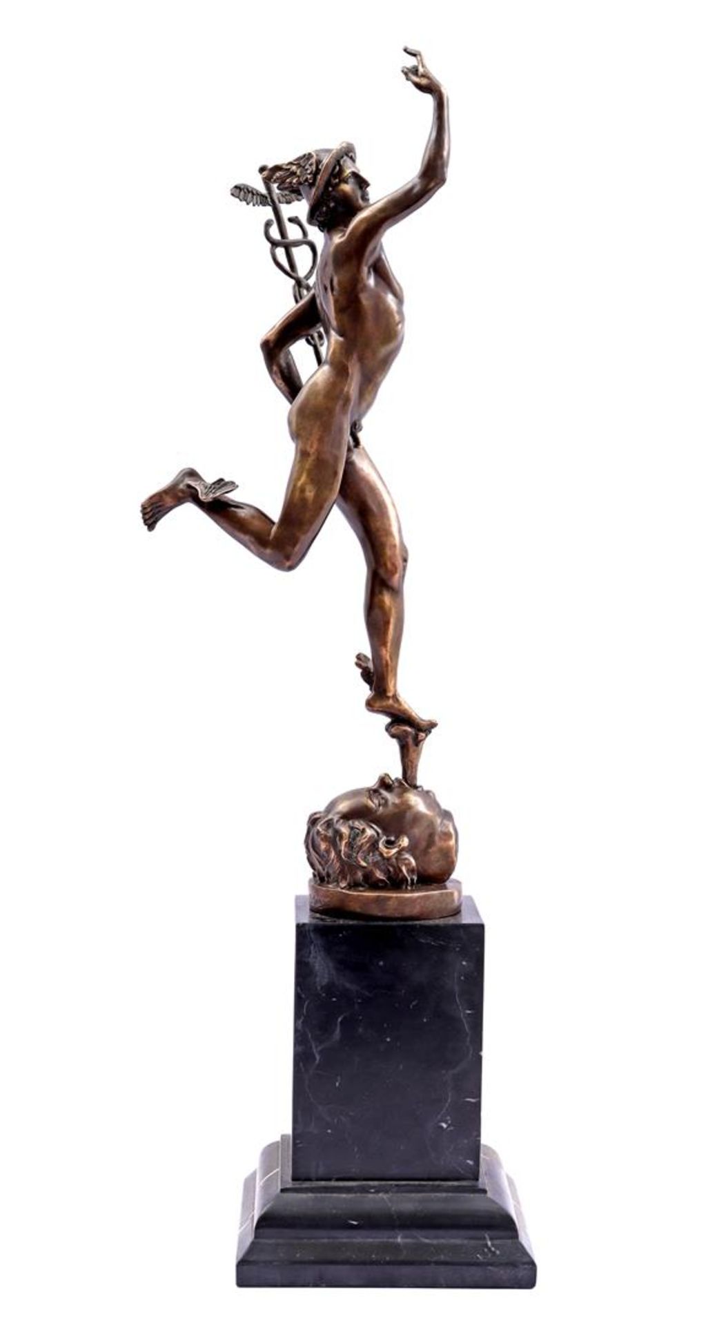 Bronze statue of the god Hermes, god of trade