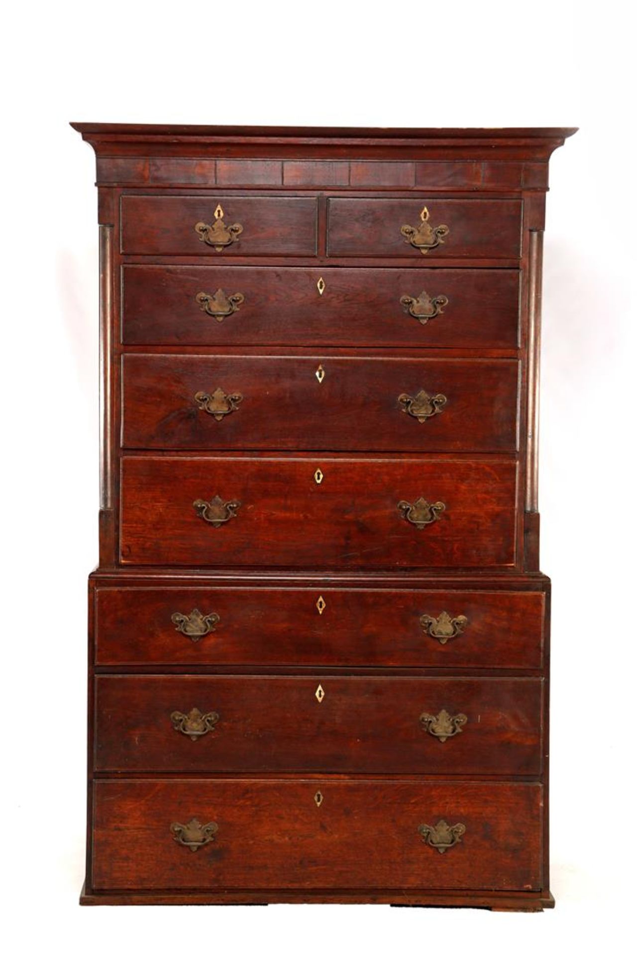 2-part oak chest of drawers with flap - Bild 2 aus 2