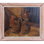 Signed Post, Th, Still life with pair of shoes