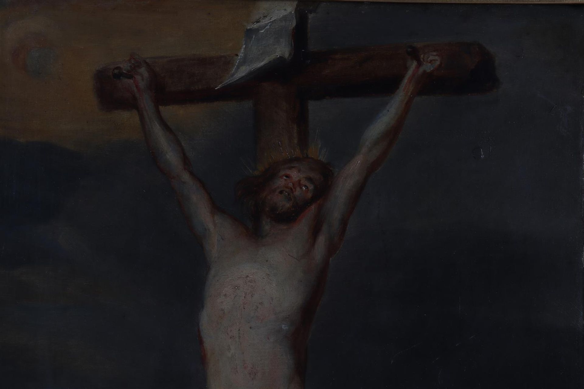 Anonymous, Christ on the cross, 19th century panel - Image 3 of 4